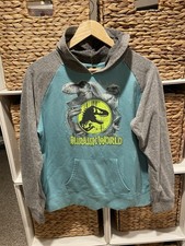 Boys Jurassic World Hoodie Sweatshirt Size XL Blue Gray