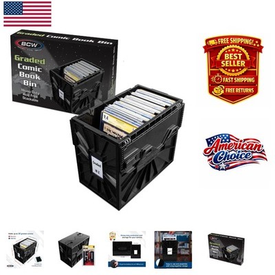 Graded Comic Storage Box with Dividers - Stackable, Water-Resistant Protection