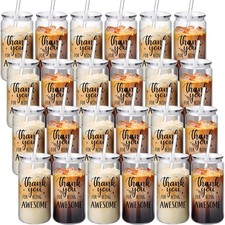 24 Set Thank You Gifts Employee Appreciation Gifts 16 oz Plastic Coffee Cups ...