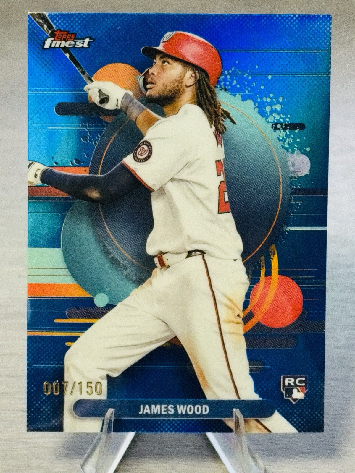 💫⚾️JAMES WOOD 2025 Topps Finest Uncommon Blue Refractor RC /150 #NATIONALS!⚾️💫