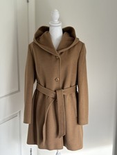 Vintage Basler Luxury 100% Baby Camel Hair Ladies Hooded Coat with Belt UK 16