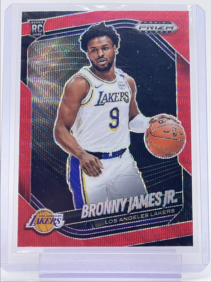 BRONNY JAMES JR. 2024-25 PANINI PRIZM BLACK ROOKIE RUBY WAVE #94 RC Q3701