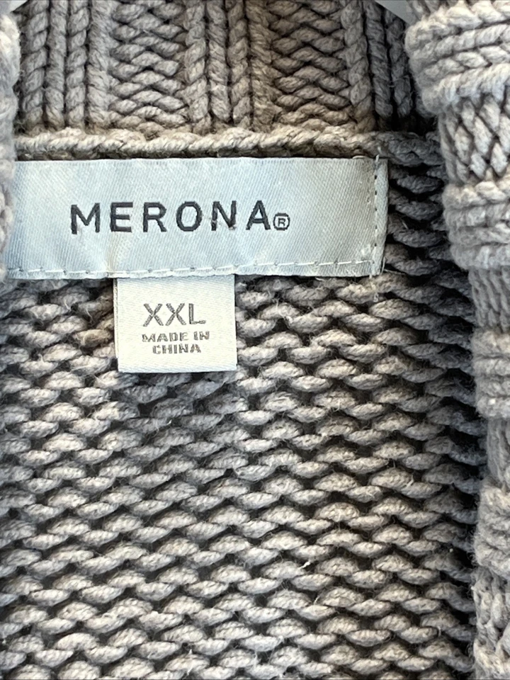 Suéter Merona Grueso Tostado Chal Cuello Cómodo Acogedor XXL Foto 3 de 4