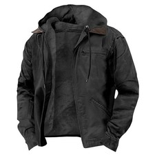 Mens Winter Casual Padded Jacket Warm Hooded Soft Comfort Coat Thick Jacket Top