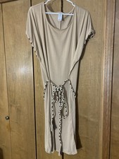 Tan Braided Accent Sleeveless Dress~Robe~ Size 3X- By AVON