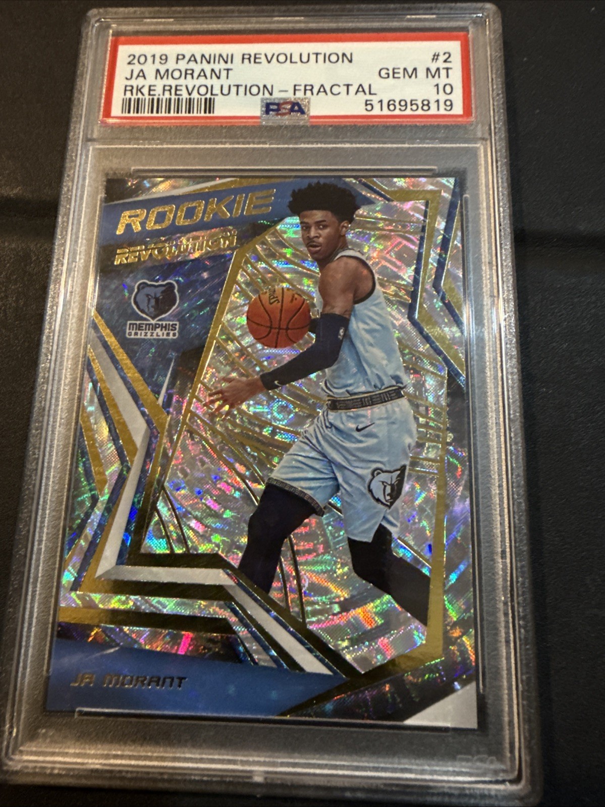 2019-20 Panini Revolution Ja Morant Rookie Fractal #2 Grizzlies PSA 10!!