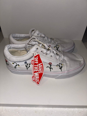 Vans Wildflower Old Skool in White & Green UK 4 USA 5 EU 36,5