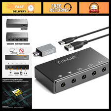 USB Audio Interface for Recording  Streaming, 3.5mm Sound Card, Mic Input, Line