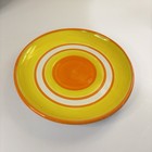 Vintage 7.25” Yellow Orange Circle Italian Pottery Plate Ceramic Italy MCM
