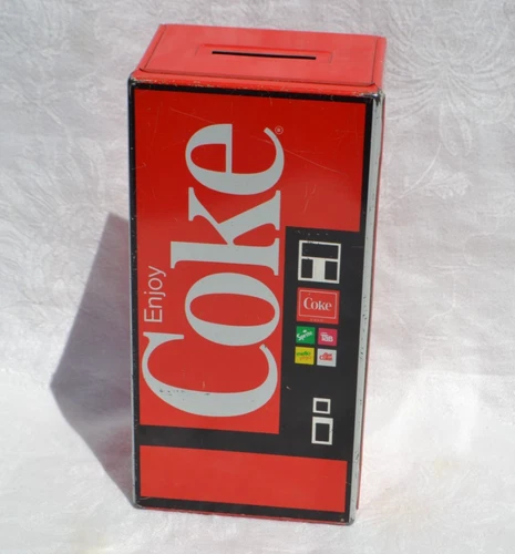 Coca Cola Coke Vintage Tin Bank Vending Machine box