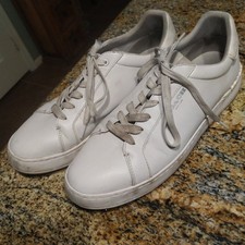 Coach Clip Low Top Sneaker W/ Signature Canvas Optic White CC724 Women's Sz 11D