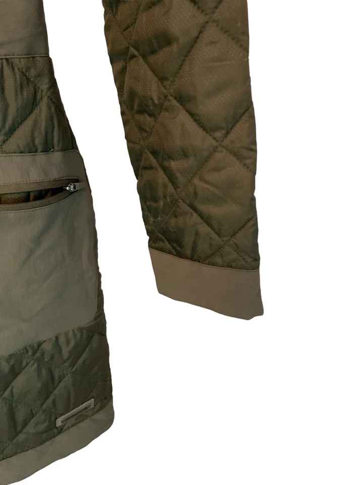 Chaqueta con Capucha Merrell Lahti Larga Aislada Microquilt, Abrigo Verde Ejército Para Mujer Foto 4 de 4