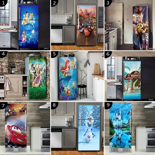 3D Fridge Door Self-Adhesive Decal Wall Sticker Refrigerator Wrap Decor Disney - Picture 1 of 10