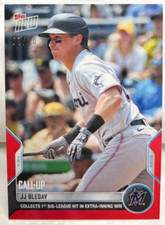 JJ Bleday 7/24/2022 Topps Now 1st MLB Hit Call-Up #593 - MARLINS - RED #'d 7/10