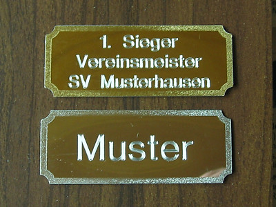 GRAVURSCHILDER  Metall  +inkl. Ihrer Gravur+  verschiedenen Größen u. Farben