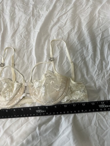 Vintage NBB Bra Size us 32B eu70b White 1/2 Unlined underwired 5F - Picture 3 of 6