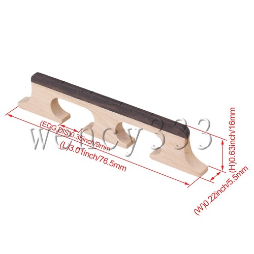 Ahorn Ebenholz Brücke für 4 Saiten Banjo Ukulele - Bild 6 von 6