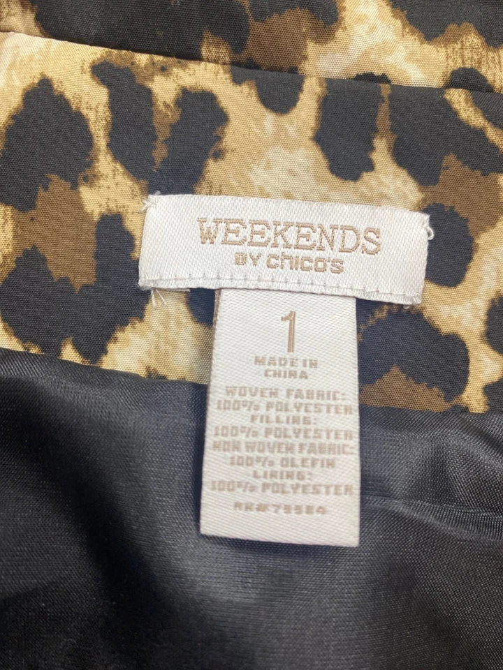 Chicos Chaleco Mujer 1 Estampado Leopardo Terciopelo Terciopelo Cremallera Completa Forrado Chaqueta Dinero Antiguo Foto 3 de 4