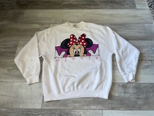 Vintage Disney Minnie Mouse Crewneck Size Medium Big Face Sweatshirt USA Made