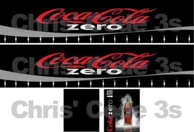 Code 3 selbstklebendes Vinyl Anhänger Aufkleber - Coca-Cola Zero Lackierung - 1/50 1/76 1/148