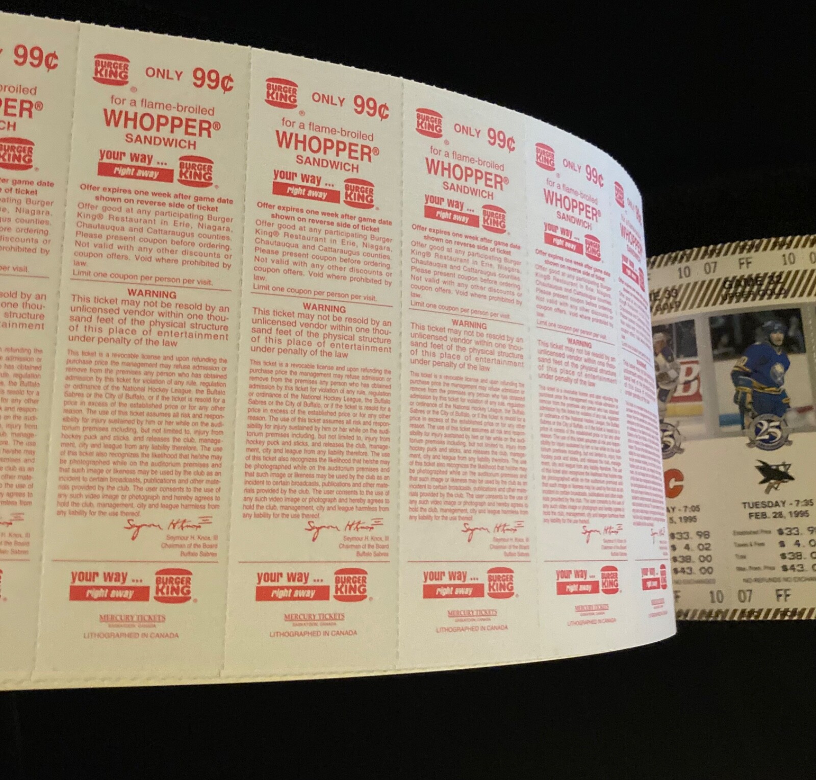 Buffalo Sabres 199495 Season Ticket Booklet 25th Anniversary eBay