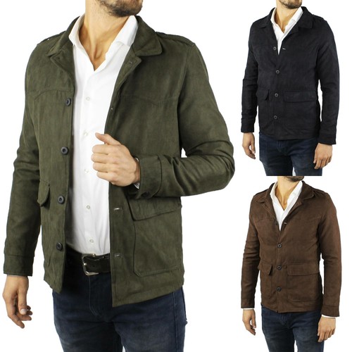 Cappotto Uomo Scamosciato Primaverile Elegante Giubbotto Giacca Trench  Casual | eBay