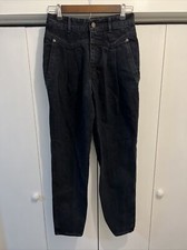 VTG Calvin Klein Pleated High Waist Black Jeans ~ Sz 7/28 MADE IN USA ~ JC5928