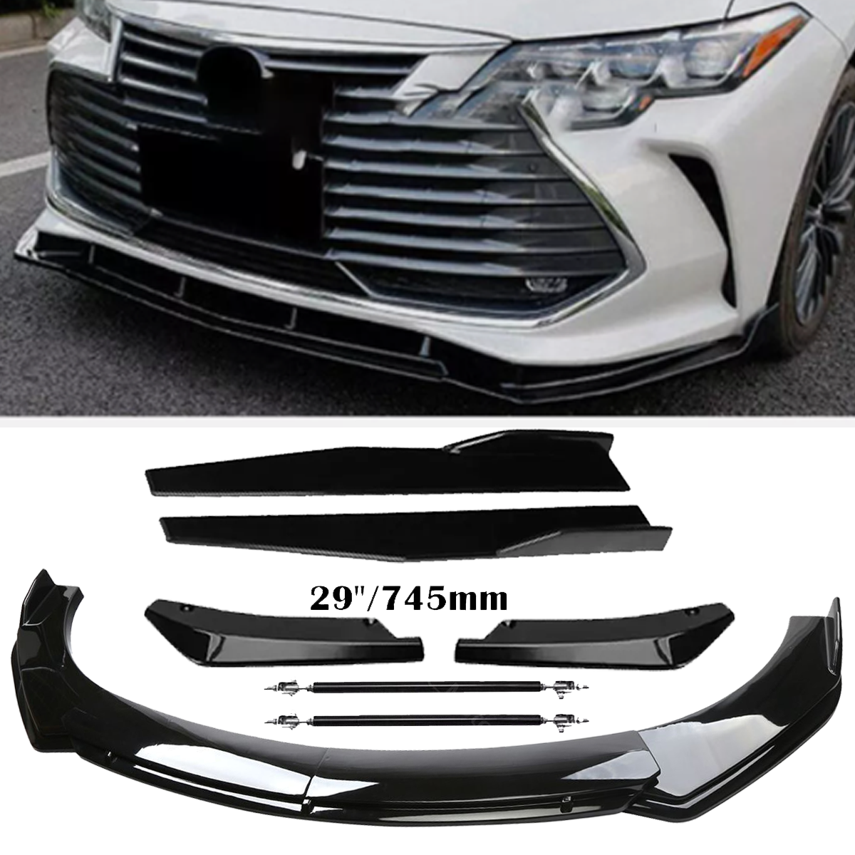 Toyota Avalon Front Rear Bumper Lip Spoiler Splitter Side Skirt Body Kit