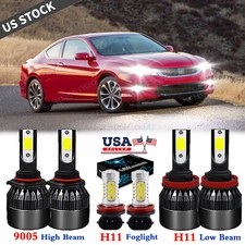 For Honda Accord 2013-2015 Combo 6000k Led Headlights Fog Light 6pcs Bulbs Kit