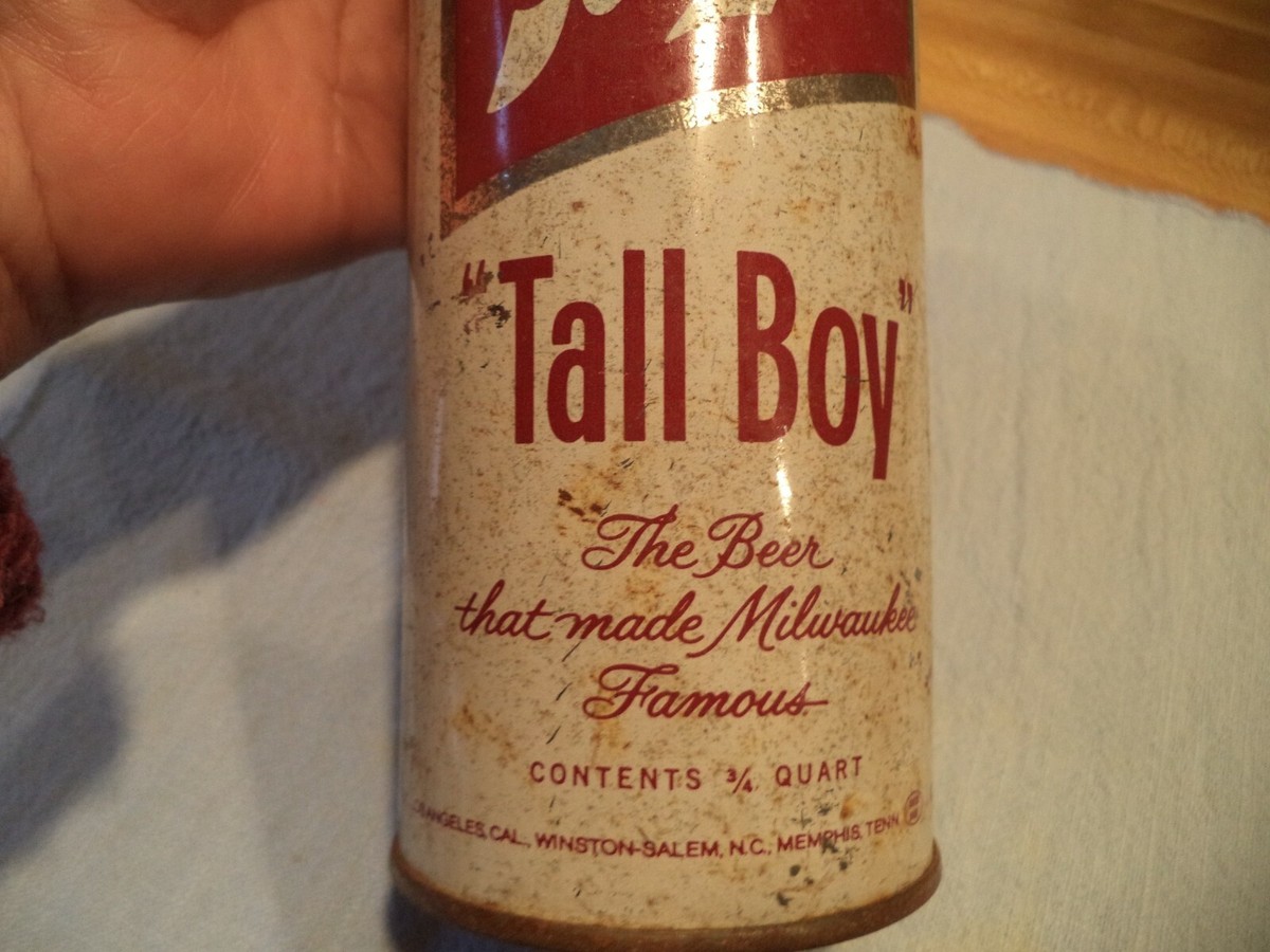 SCHLITZ TALL BOY STRAIGHT EDGE STEEL BEER CAN 1973 MILWAUKEE