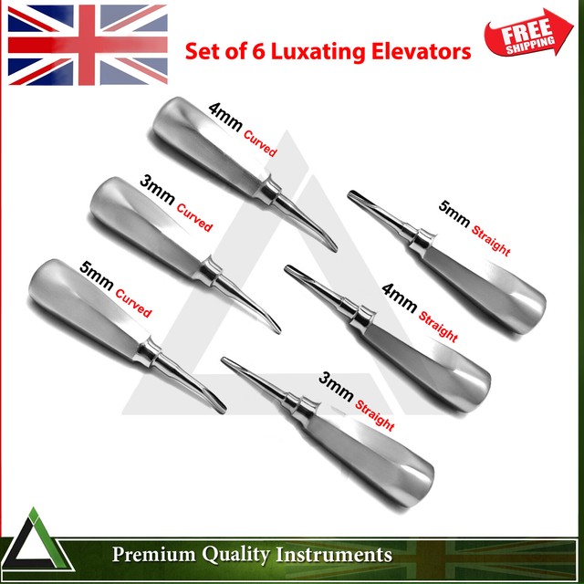 Dental Root Extraction Luxating Elevators Set of 6 Oral Surgery