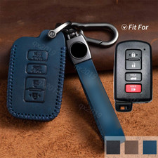 Leather 4 Buttons Remote Key Cover Fob Case Holder For Toyota Highlander Avalon