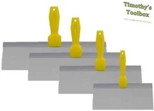 4-Piece Wal-Board Drywall Taping Knife Set Stainless Steel 6"-8"-10"-12"