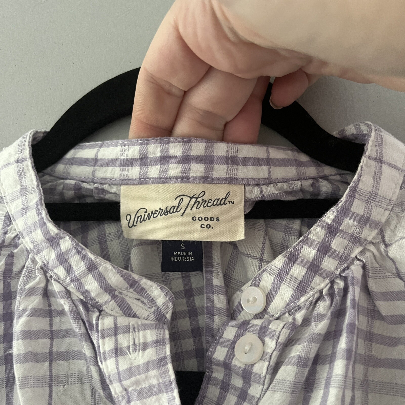 Universal Thread Blouse Purple Plaid Pullover Lig… - image 5