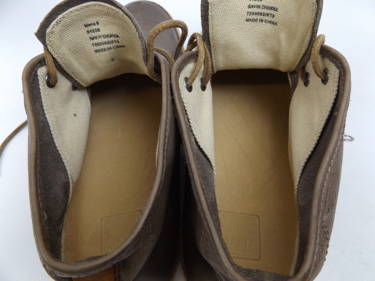 Frye Mens distressed Gavin cream colored shoes size 9 MENS THE FRYE COMPANY GAVIN LACE UP CHUKKA DISTRESSED ANKLE  main image 4