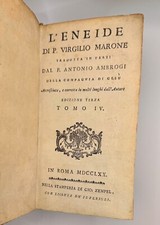 Virgil’s Aeneid, 1770. L'Eneide di P. Virgilio Marone Vol 4. COLLECTORS ITEM