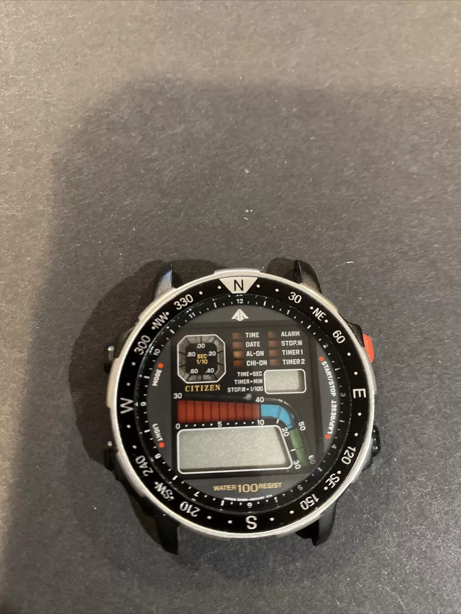 Awesome Vintage Citizen Windsurfer D060 42 8035 Watch Black Case