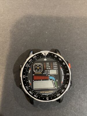 Awesome Vintage Citizen Windsurfer D060 42-8035 Watch Black Case