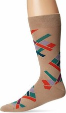 Dress Socks Mens Criss Cross Square Color Pattern Novelty Fashion J.M. Dickens