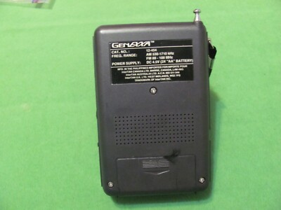 Vintage GENEXXA Black Portable AM/FM Radio Model 12-454 Tested