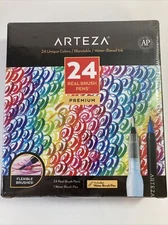Arteza Real Brush Pens Set Of 24 Artwork Drawing Crafts School NIB