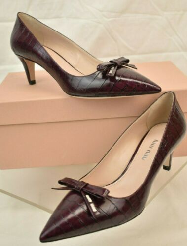 Miu Miu Black Crack Leather Cutout Square Toe Pumps Size Miu Miu Black Crack Leather Cutout Square Toe Pumps Size