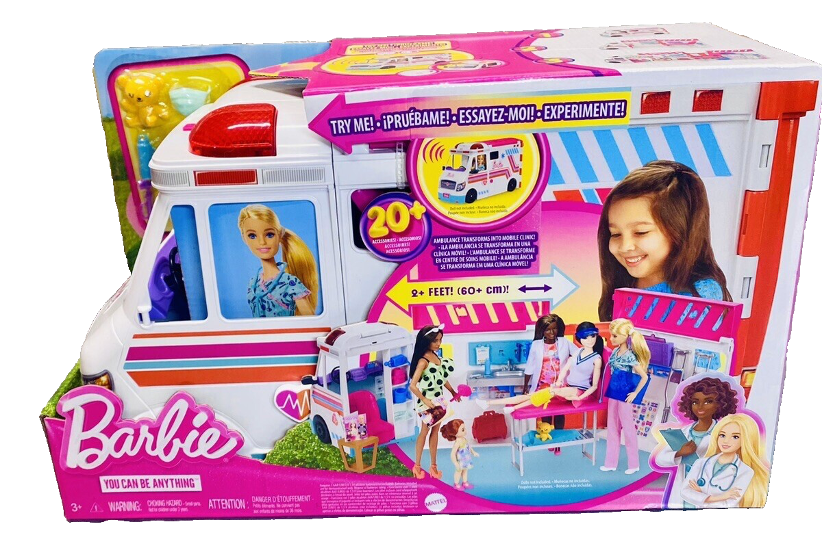 NEW SEALED RARE BARBIE Care Clinic Play Set Ambulance Into