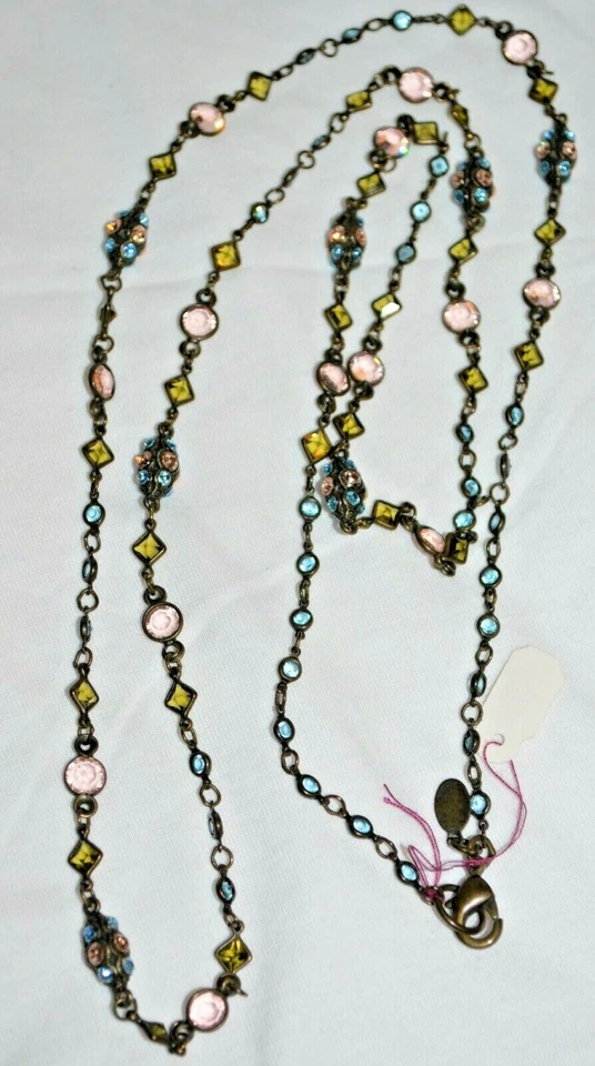 Collar Sorrelli 48" Largo Cadena Cristal Incrustado Impresionante Versátil HERMOSO Foto 4 de 4