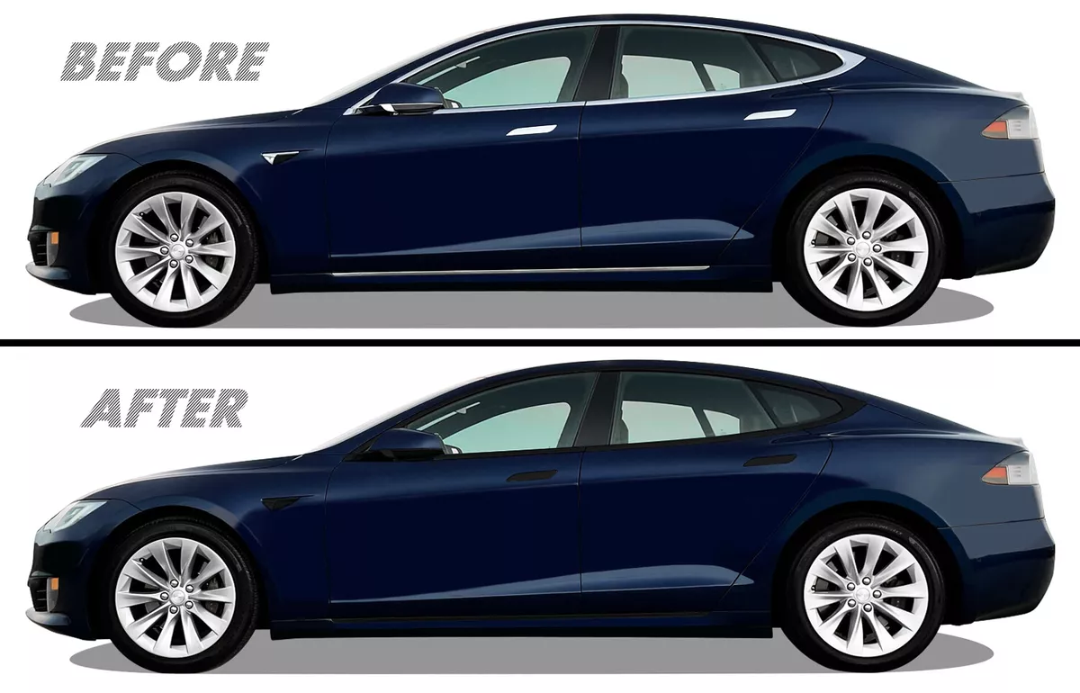 Chrome Delete Blackout Overlay for 2012-22 Tesla Model S Window