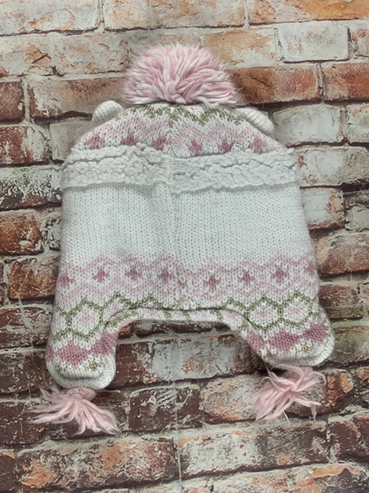 Gorro de cordero mediano 2T/3T BLANCO/ROSA para niños Foto 2 de 4