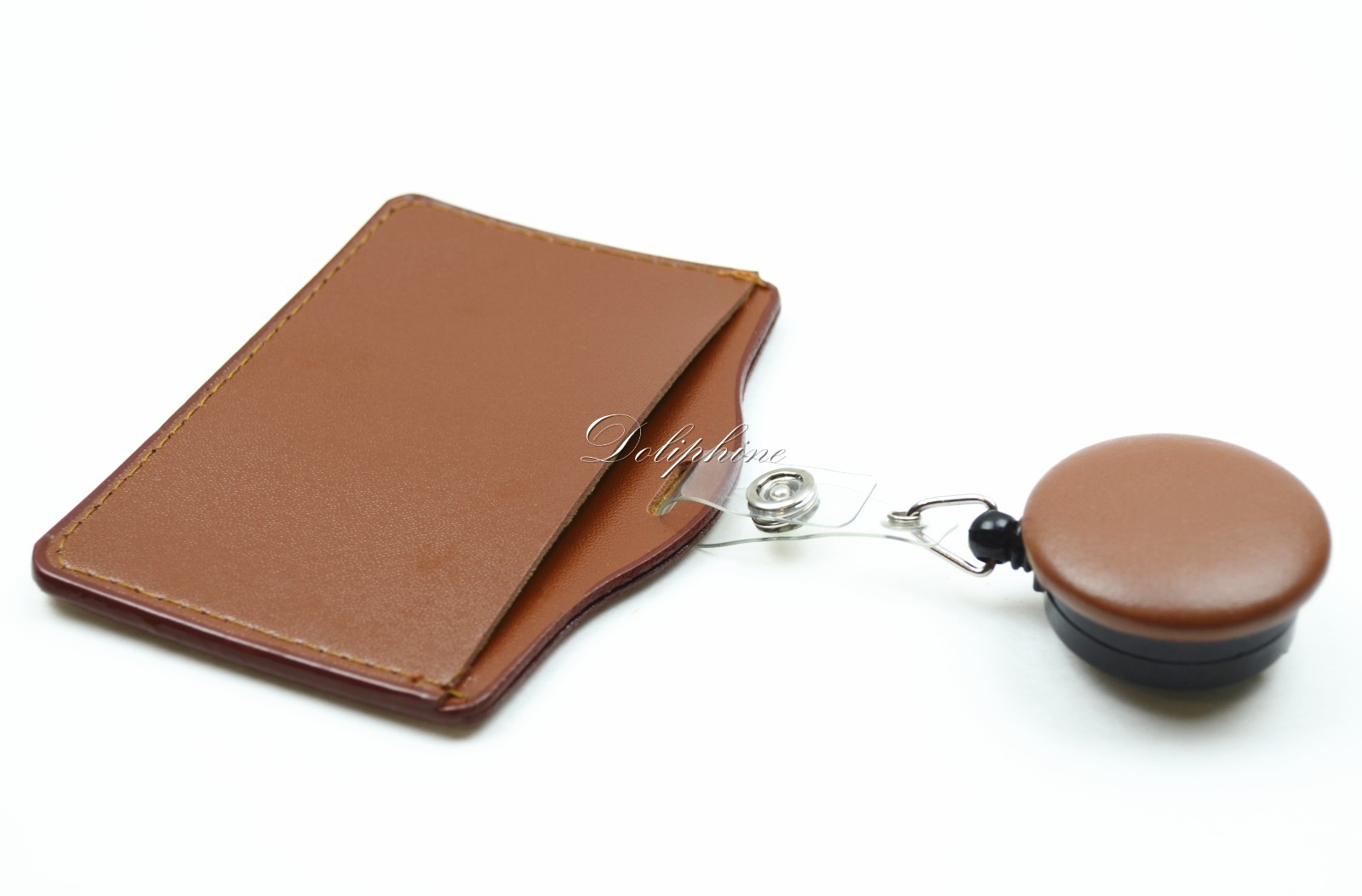 2 in 1 Leather PU Retractable Reel and Horizontal ID Badge Holder eBay