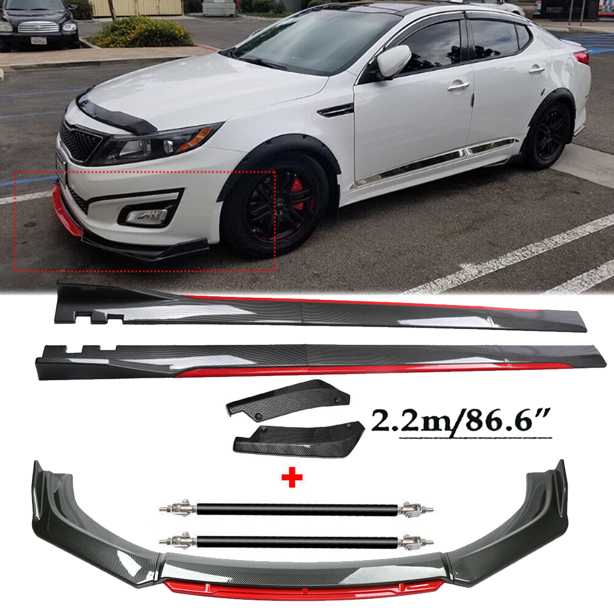 Front Lip Chin Bumper splitter Carbon Fiber Body Side Skirt For KIA K5 GT GT-l