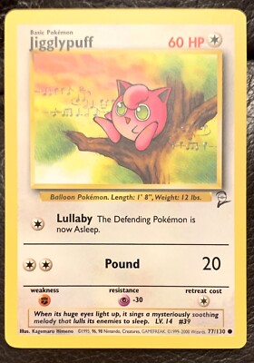 JIGGLYPUFF - Base Set 2 - 77/130 - Common - Pokemon Card - Unlimited