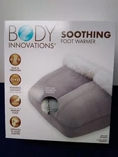 Body Innovations Soothing Foot Warmer Massager, Memory Foam & Vibration Gray